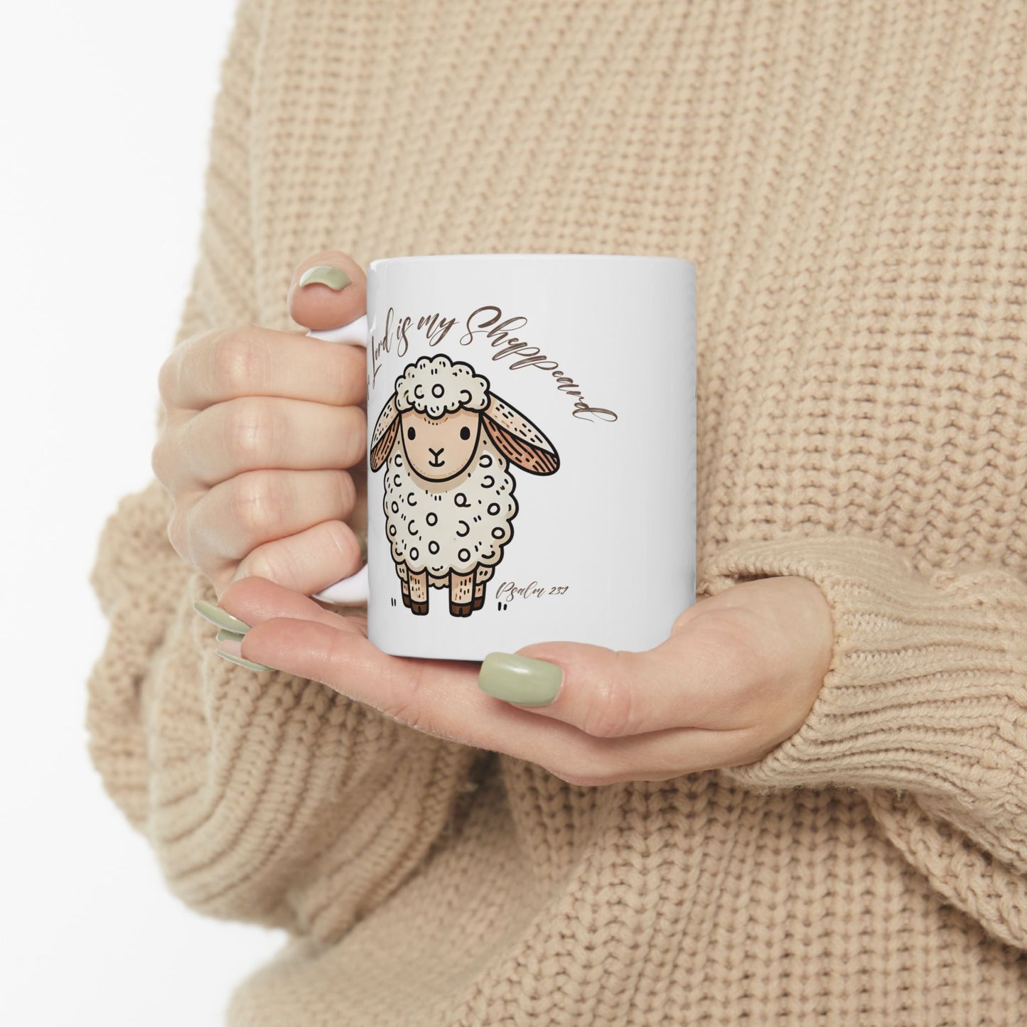Sheep-Themed Ceramic Mug - "The Lord is My Shepherd" - 11oz & 15oz