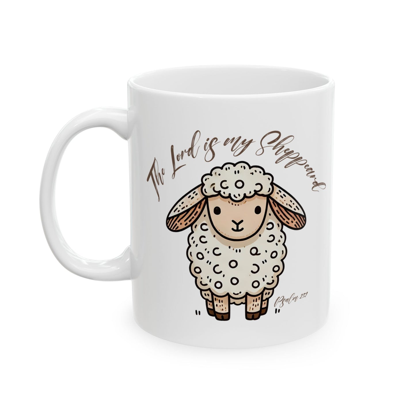 Sheep-Themed Ceramic Mug - "The Lord is My Shepherd" - 11oz & 15oz