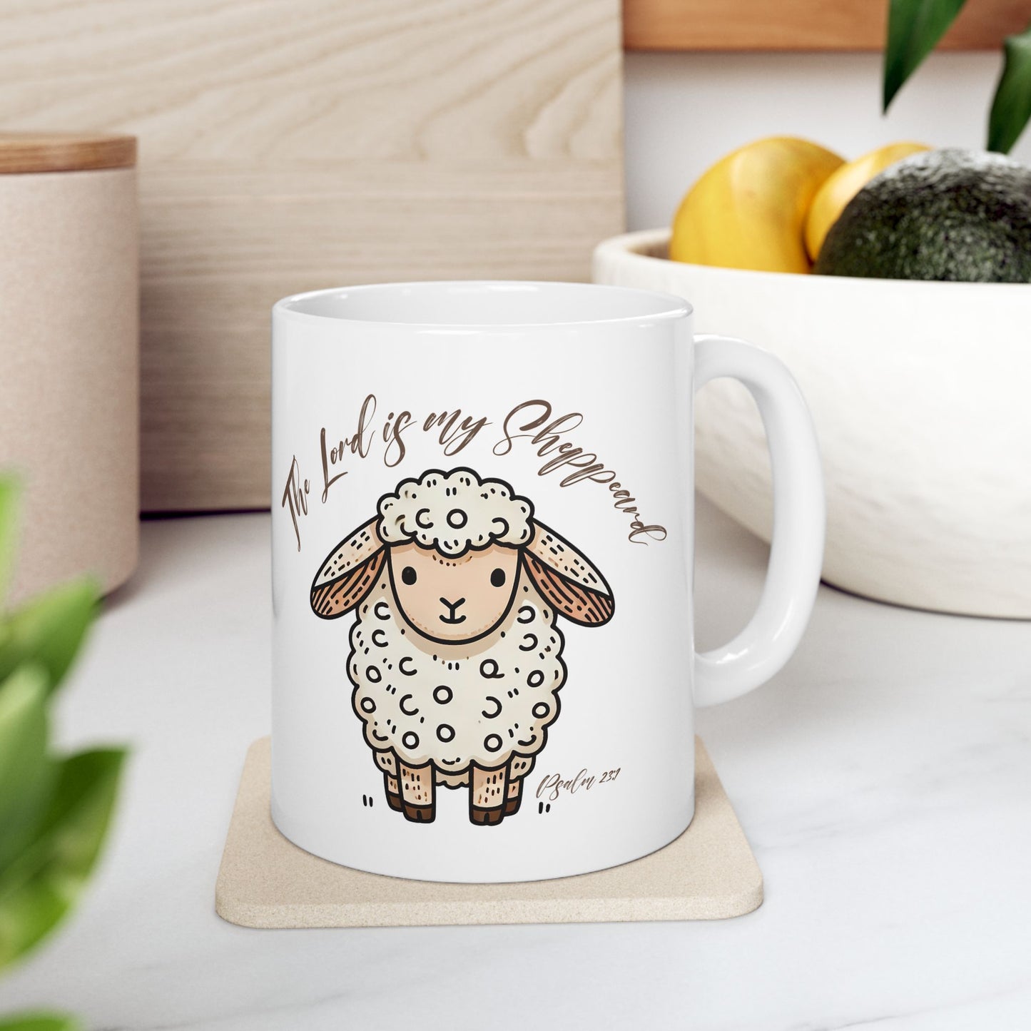 Sheep-Themed Ceramic Mug - "The Lord is My Shepherd" - 11oz & 15oz