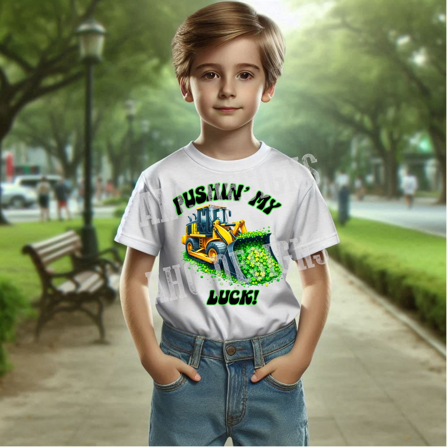 Kids Heavy Cotton Tee - Pushin' My Luck Construction Tee