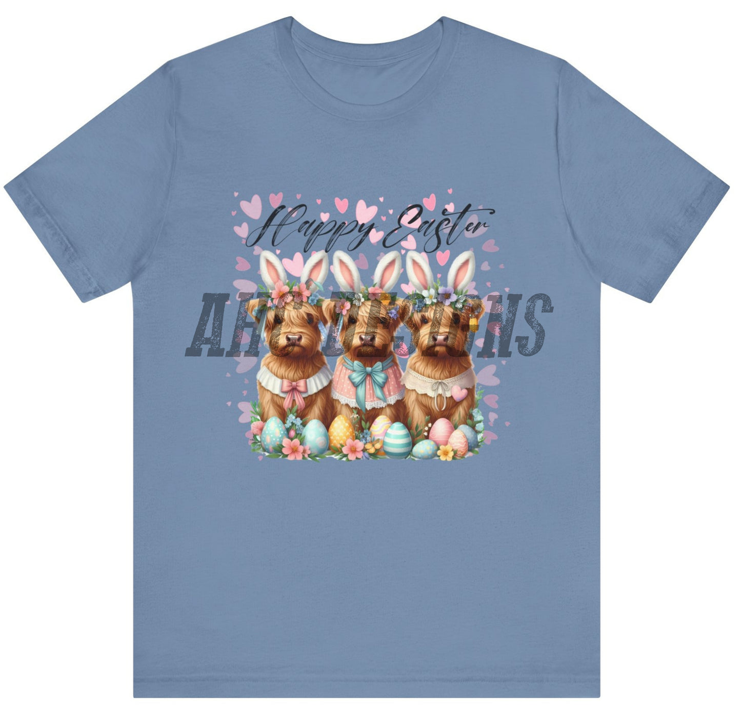 Easter Themed Unisex Jersey Tee – 'Happy Easter' Dog Design