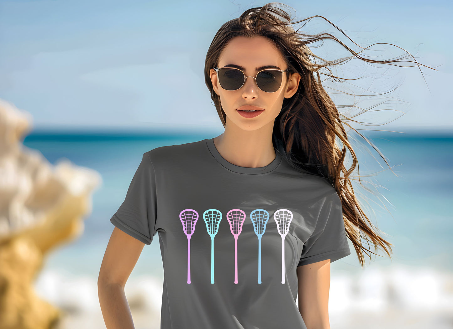 Pastel Lacrosse Love Unisex T-shirt, Girls Lacrosse Player Tee, Casual Sports Shirt, Sports Fan Apparel, Gift for Lacrosse Lover, Athlete