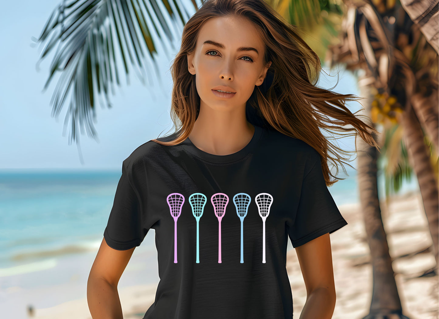 Pastel Lacrosse Love Unisex T-shirt, Girls Lacrosse Player Tee, Casual Sports Shirt, Sports Fan Apparel, Gift for Lacrosse Lover, Athlete
