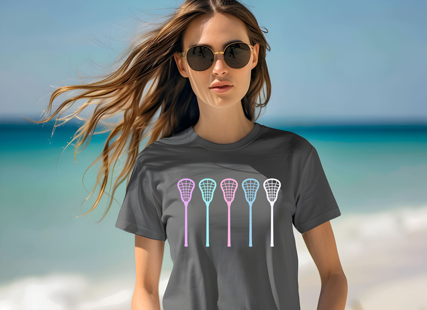 Pastel Lacrosse Love Unisex T-shirt, Girls Lacrosse Player Tee, Casual Sports Shirt, Sports Fan Apparel, Gift for Lacrosse Lover, Athlete