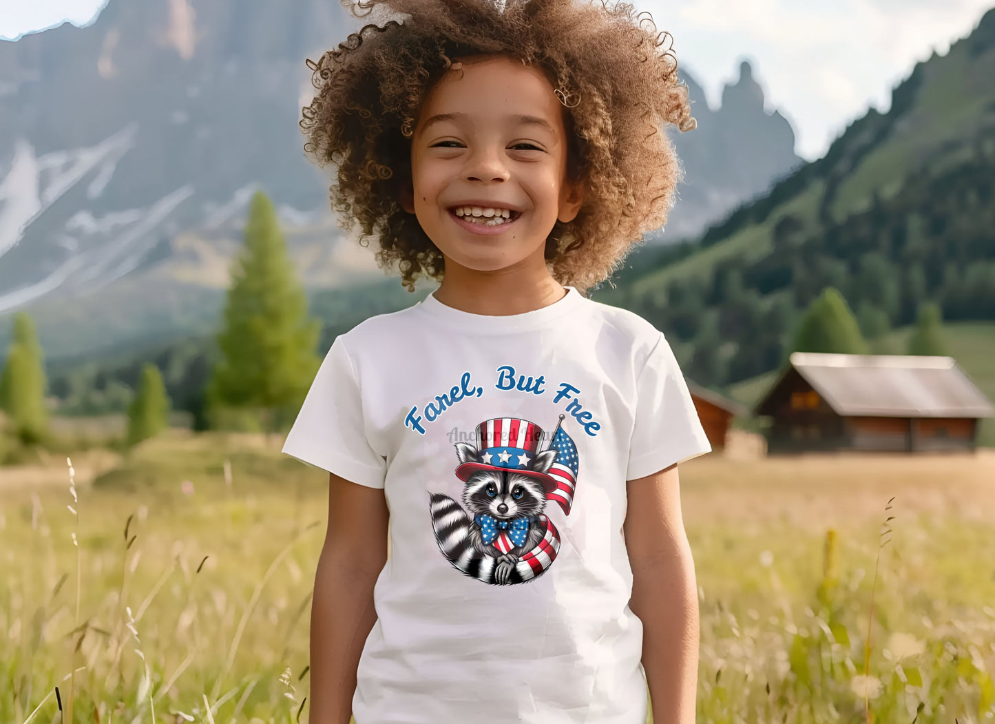 Toddler Raccoon Tee, 4th of July Shirt, Patriotic Farel, but Free, Shirts for Toddlers, Independence Day Outfit
