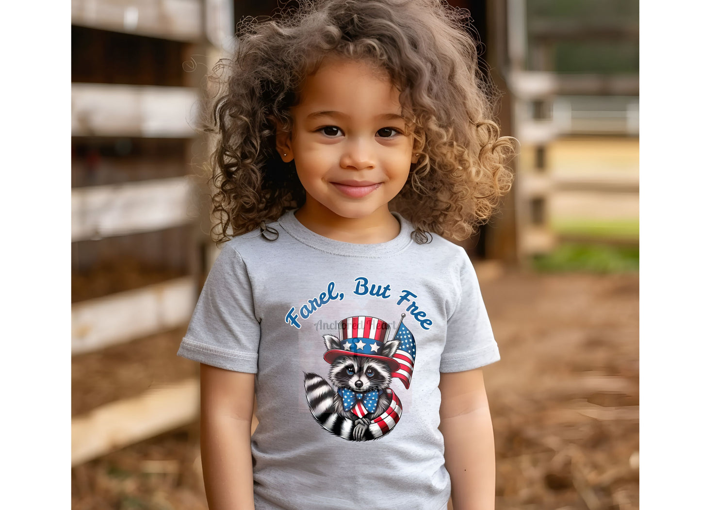 Toddler Raccoon Tee, 4th of July Shirt, Patriotic Farel, but Free, Shirts for Toddlers, Independence Day Outfit