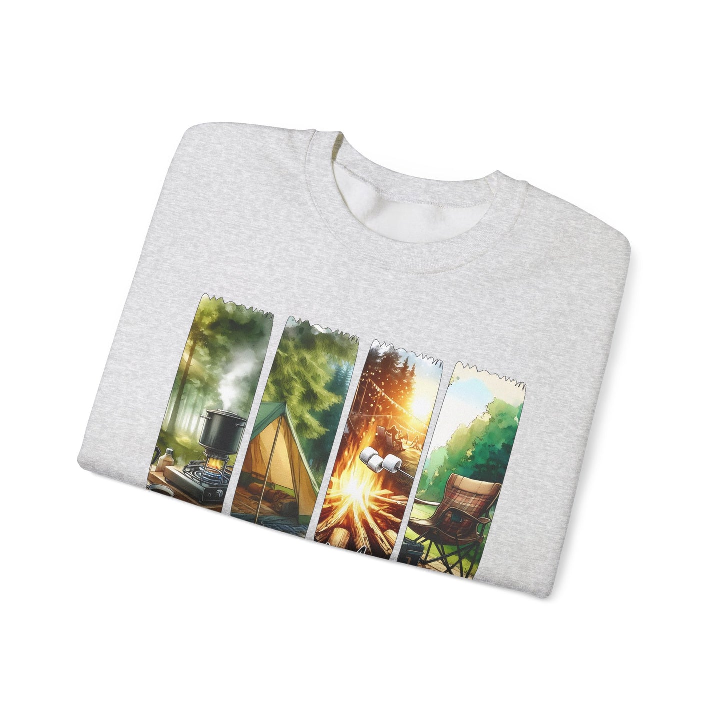 Camping Mode Unisex Heavy Blend Crewneck Sweatshirt – Cozy Outdoor Adventure Apparel