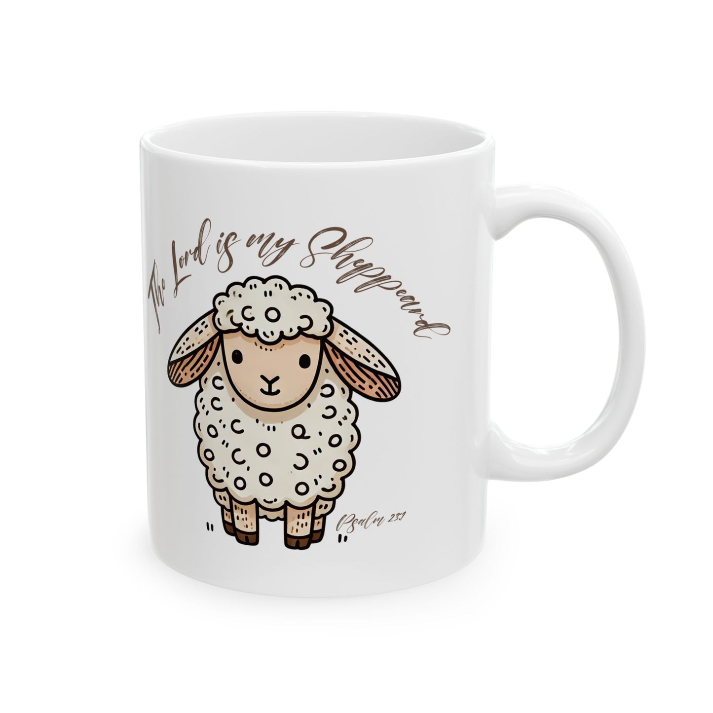 Sheep-Themed Ceramic Mug - "The Lord is My Shepherd" - 11oz & 15oz