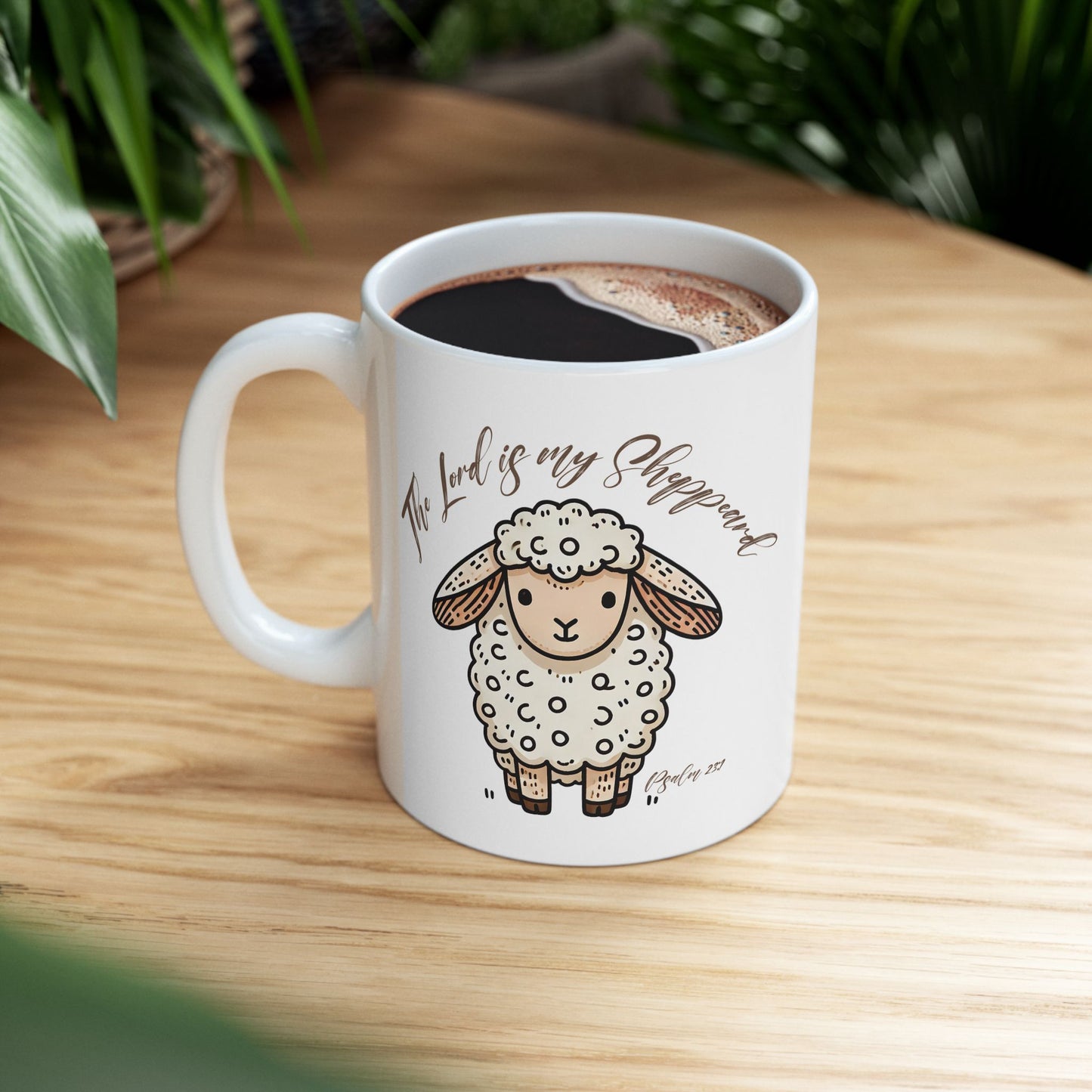 Sheep-Themed Ceramic Mug - "The Lord is My Shepherd" - 11oz & 15oz
