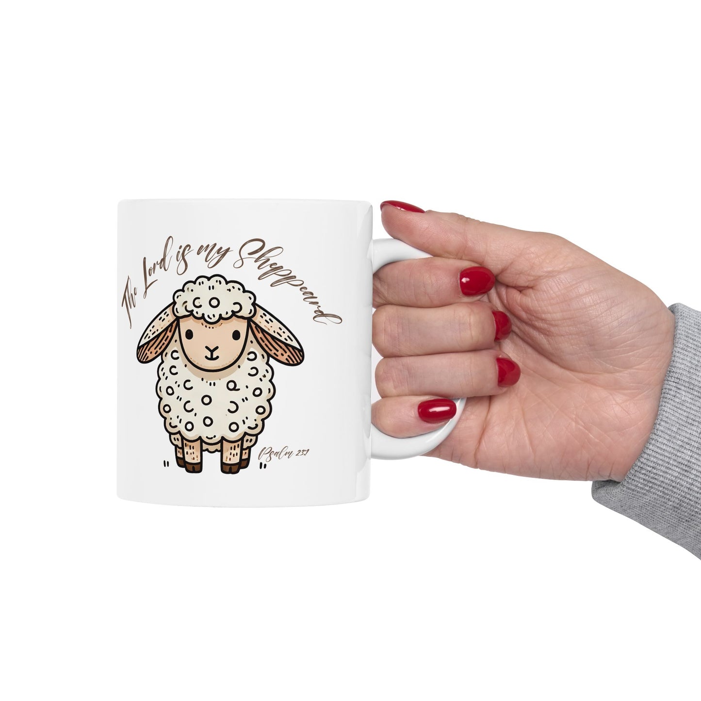 Sheep-Themed Ceramic Mug - "The Lord is My Shepherd" - 11oz & 15oz