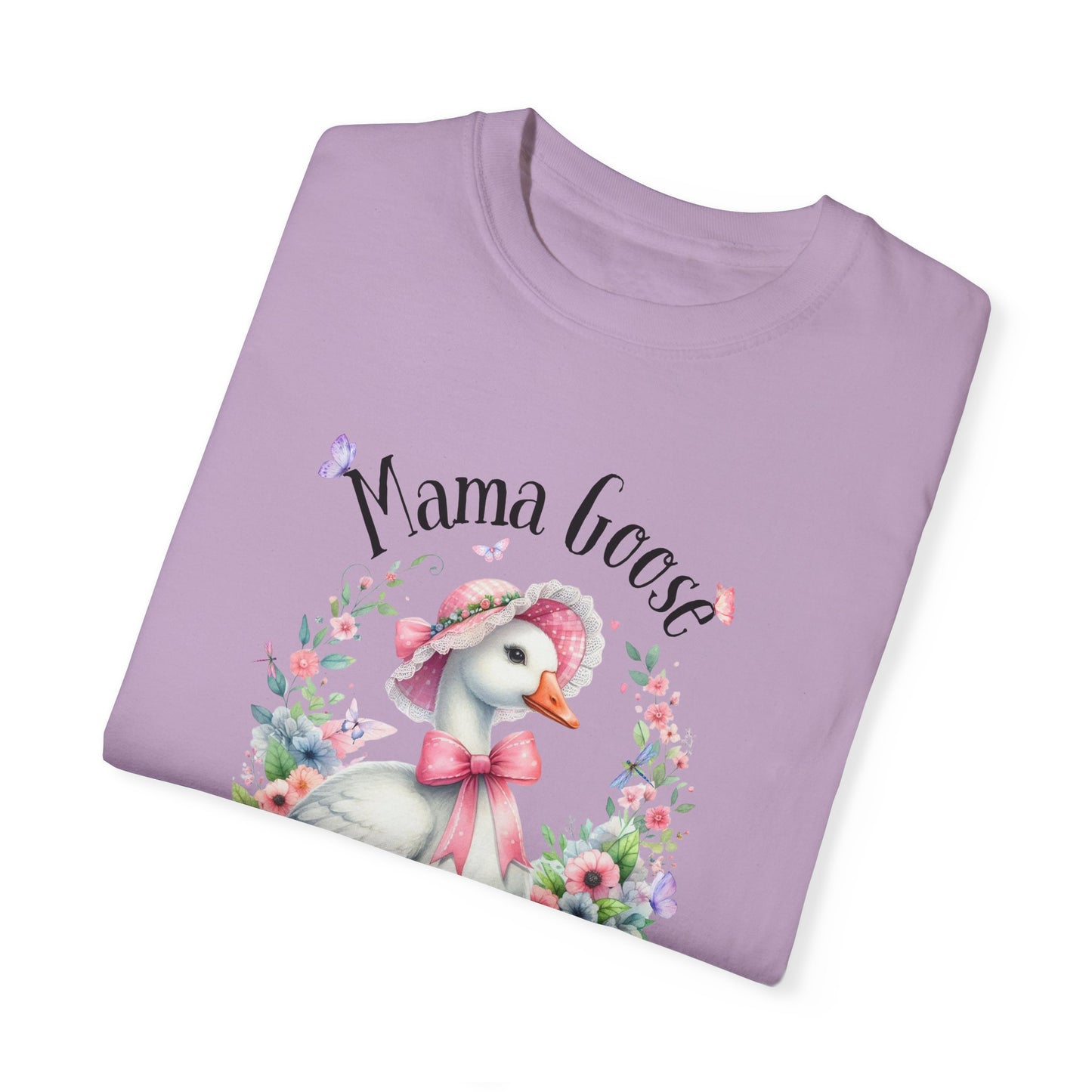 Mama Goose Unisex T-shirt, Mother's Day Gift, Sweet Goose, Wildflowers, Butterflies, Mom Shirt, Gift for Her