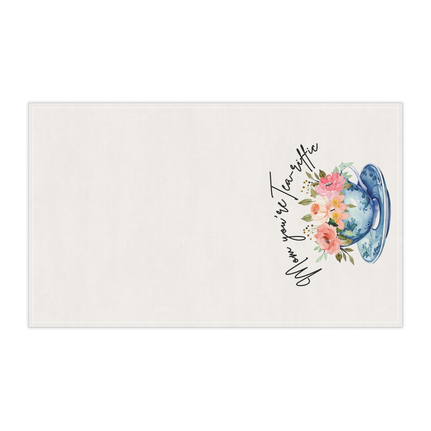 Tea Towel, Mom You're Tea-Riffic, Mother's Day Gift, Kitchen Decor, Floral Tea Towel, Mom Birthday, Linen Towel