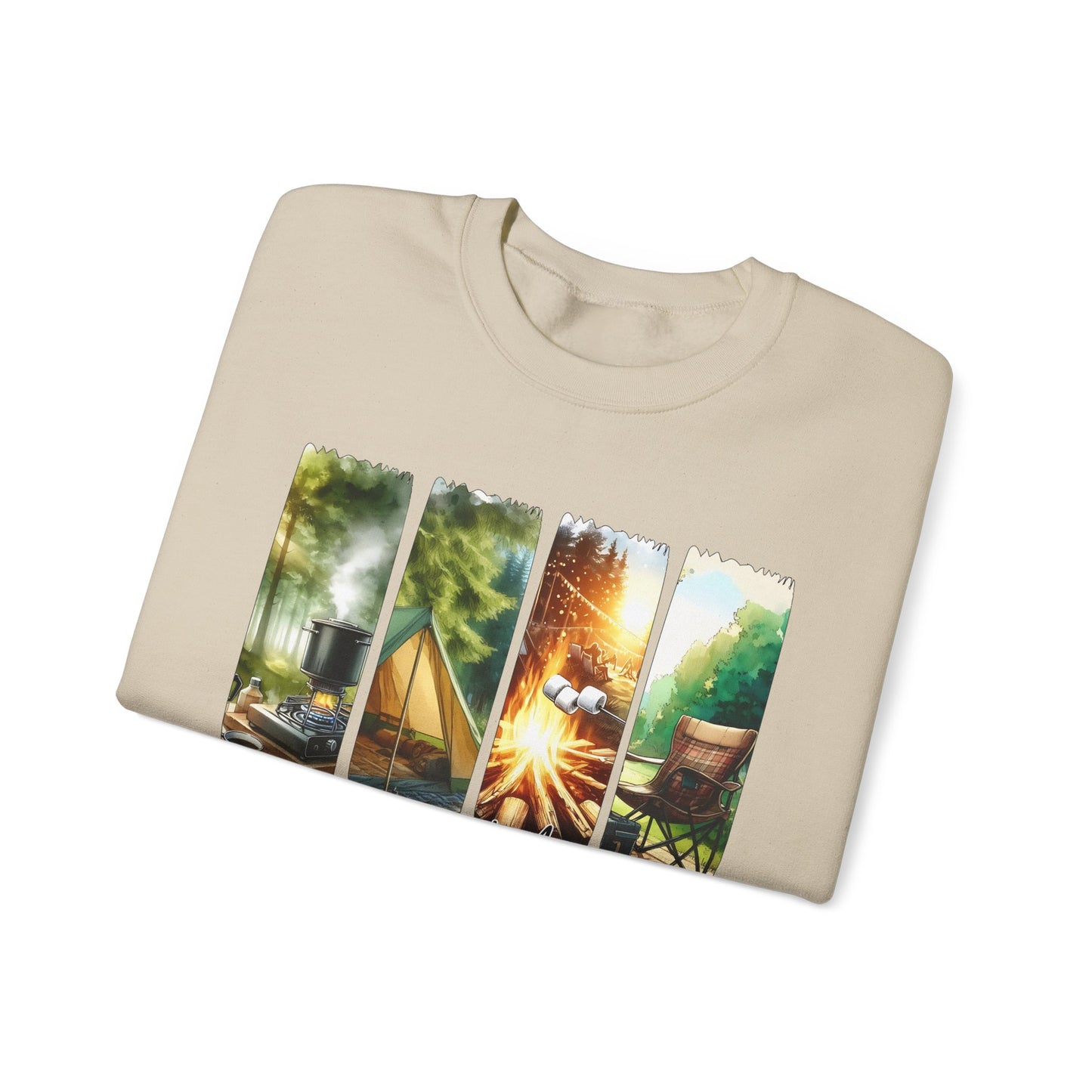 Camping Mode Unisex Heavy Blend Crewneck Sweatshirt – Cozy Outdoor Adventure Apparel