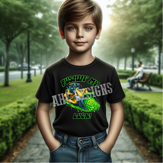 Kids Heavy Cotton Tee - Pushin' My Luck Construction Tee