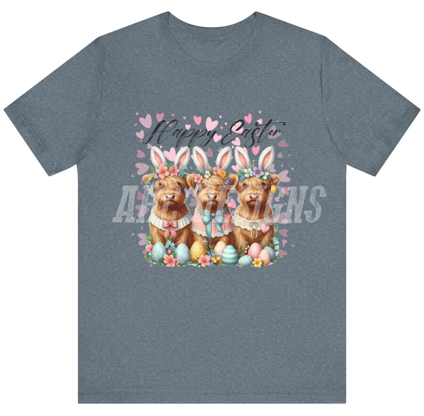Easter Themed Unisex Jersey Tee – 'Happy Easter' Dog Design
