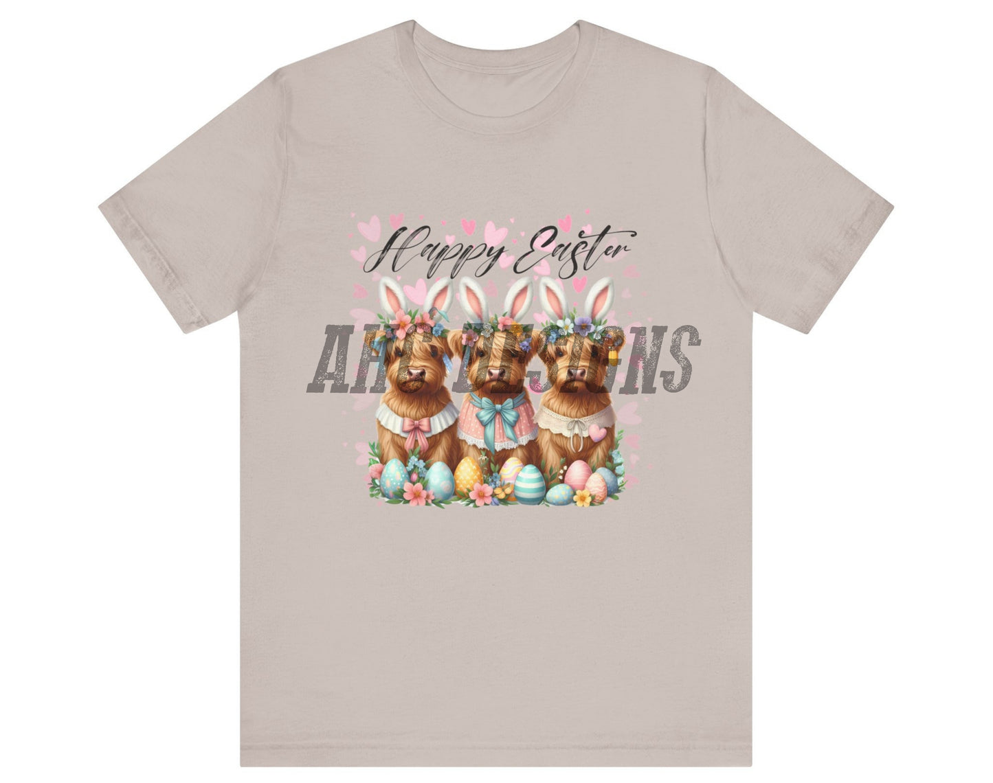 Easter Themed Unisex Jersey Tee – 'Happy Easter' Dog Design