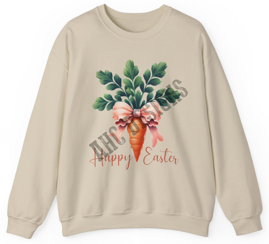 Happy Easter Carrot Crewneck Sweatshirt for Spring Celebrations