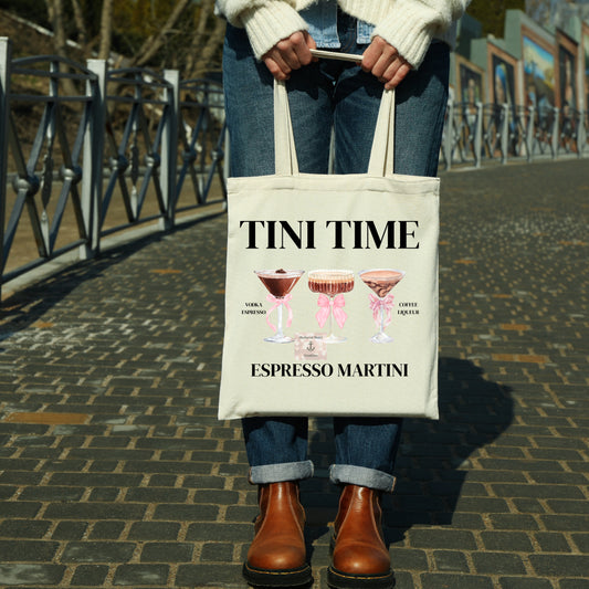 Espresso Martini Cotton Canvas Tote Bag - Tini Time Design