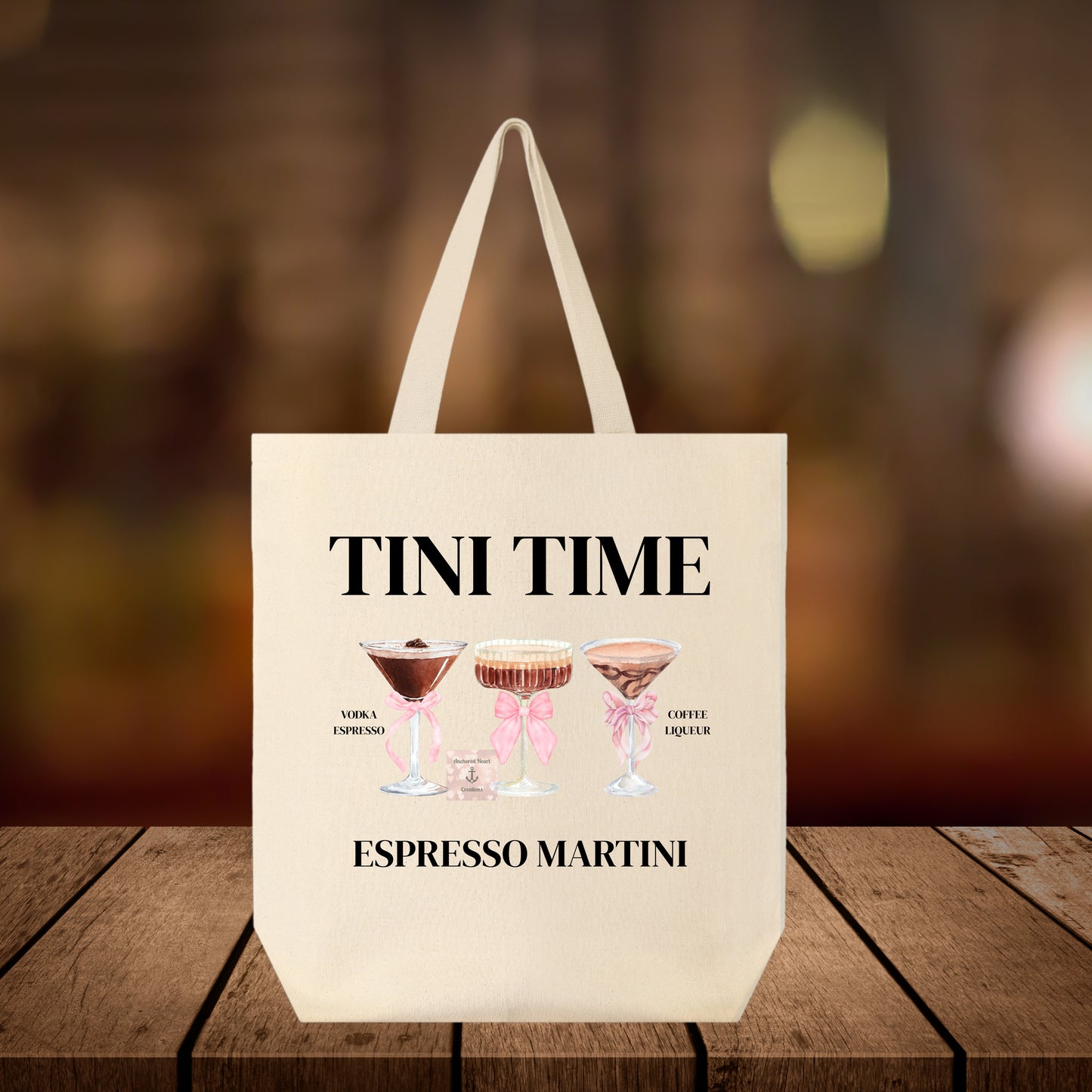 Espresso Martini Cotton Canvas Tote Bag - Tini Time Design