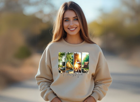 Camping Mode Unisex Heavy Blend Crewneck Sweatshirt – Cozy Outdoor Adventure Apparel
