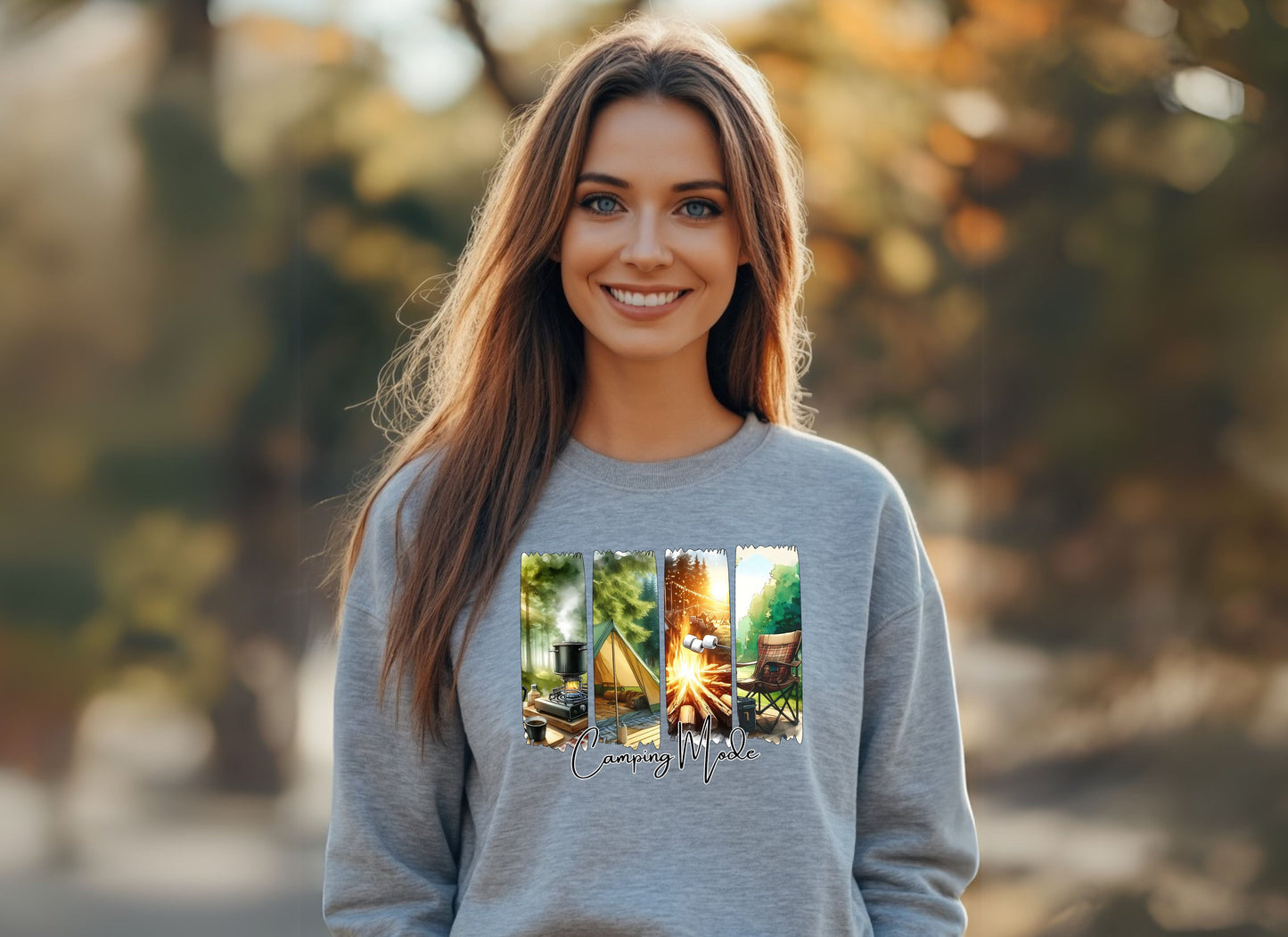 Camping Mode Unisex Heavy Blend Crewneck Sweatshirt – Cozy Outdoor Adventure Apparel