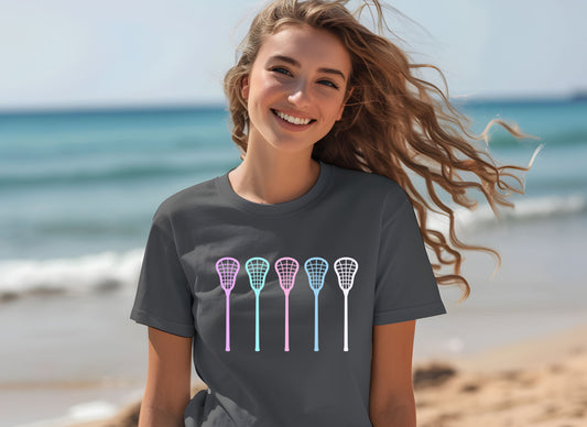Pastel Lacrosse Love Unisex T-shirt, Girls Lacrosse Player Tee, Casual Sports Shirt, Sports Fan Apparel, Gift for Lacrosse Lover, Athlete