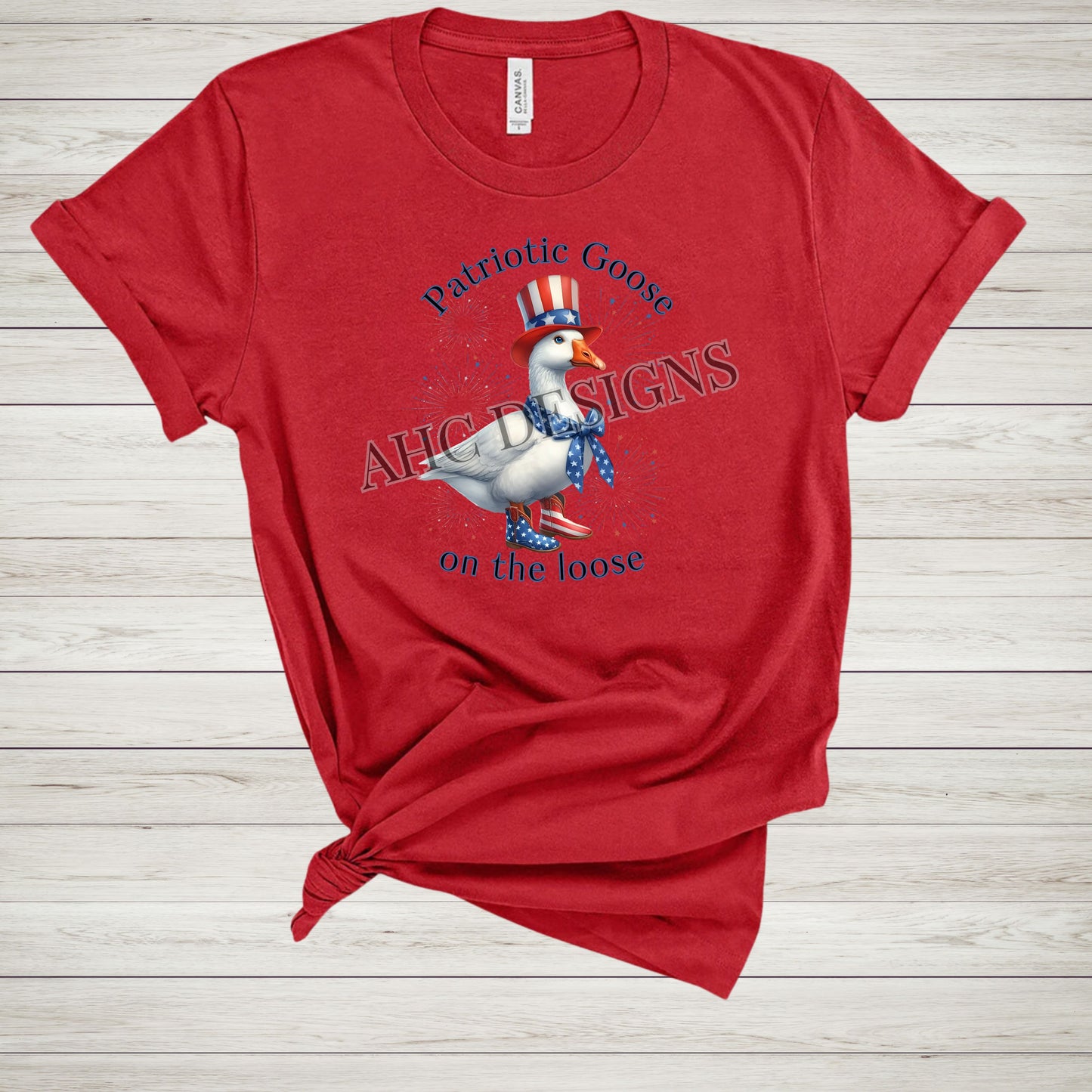 Patriotic Goose Tee - July 4th Celebration Shirt