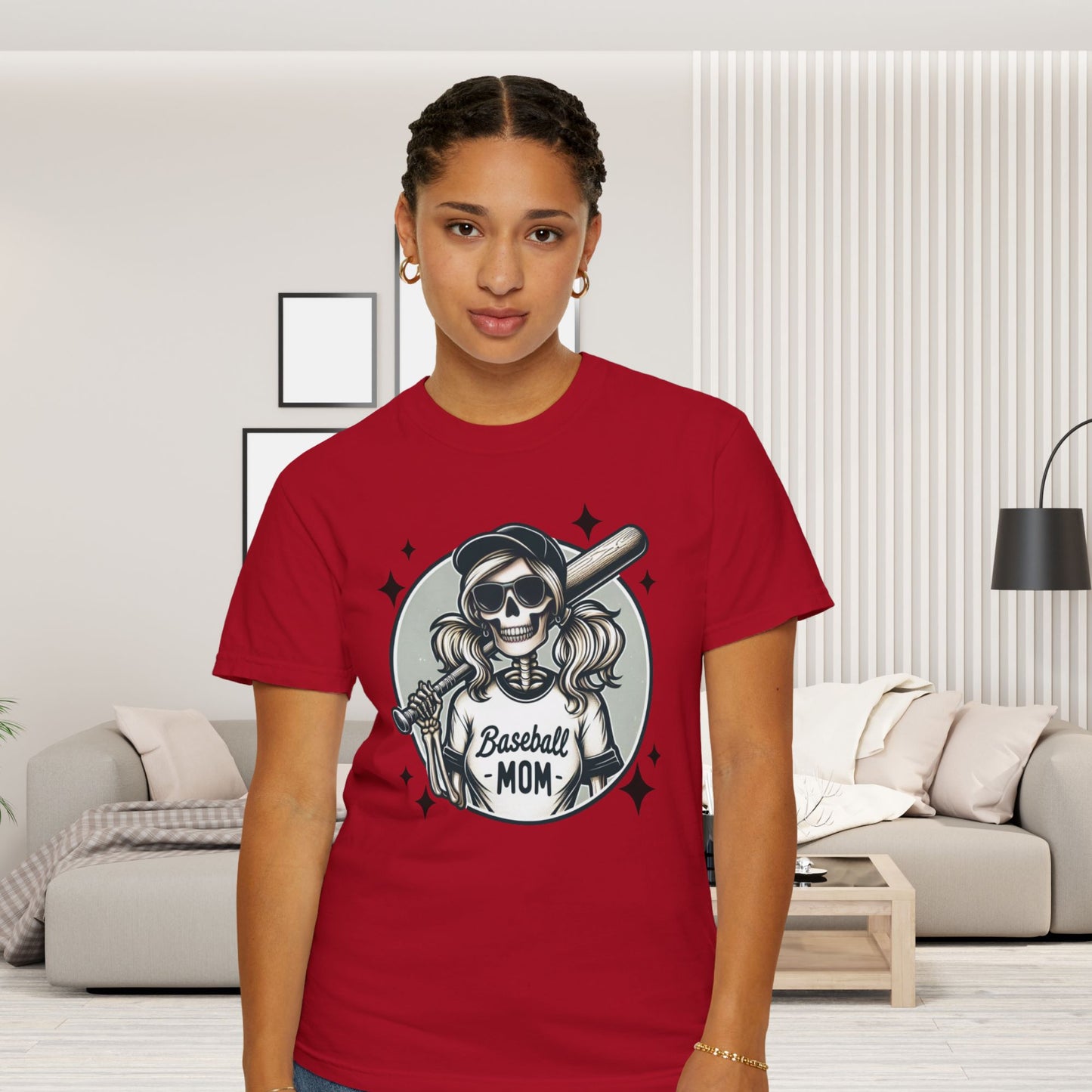 Baseball Mom Skeleton Shirt, Funny and Spooky Baseball Mom Gift, Gothic Baseball Mom Tee, Halloween Baseball Mom Shirt