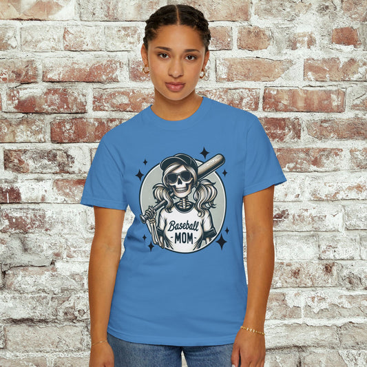 Baseball Mom Skeleton Shirt, Funny and Spooky Baseball Mom Gift, Gothic Baseball Mom Tee, Halloween Baseball Mom Shirt