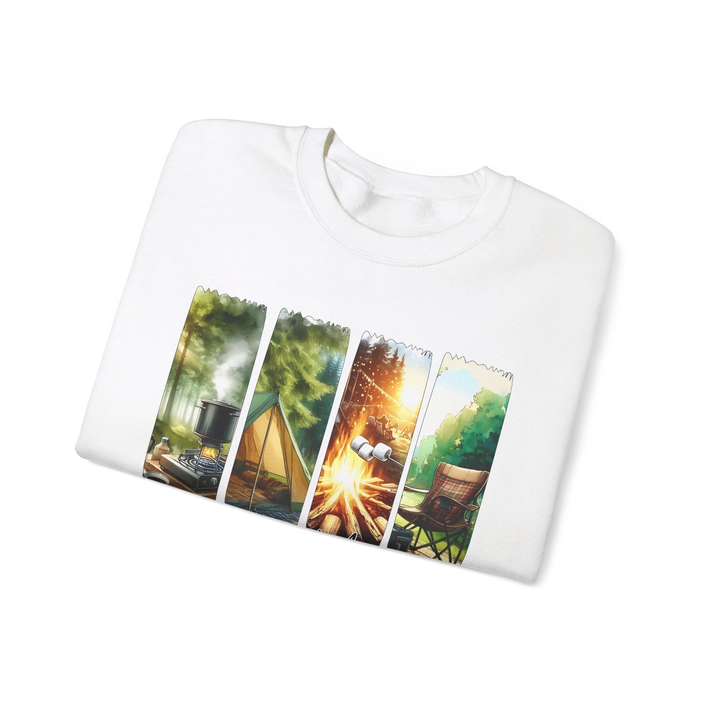 Camping Mode Unisex Heavy Blend Crewneck Sweatshirt – Cozy Outdoor Adventure Apparel